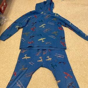Kids Airplane Print Matching Set - Blue
